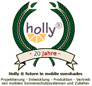 500 x 140 VERTRIEB durch Made in Germany Holly ® Produkte STABIELO ® patentierte Innovationen im Bereich mobiler universeller Sonnenschutz Windschutz GRAU holly-sunshade ® 